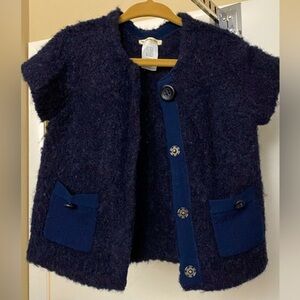 J. Crew Crewcuts Cozy Wool Alpaca Navy Cardigan Sweater Size 3T